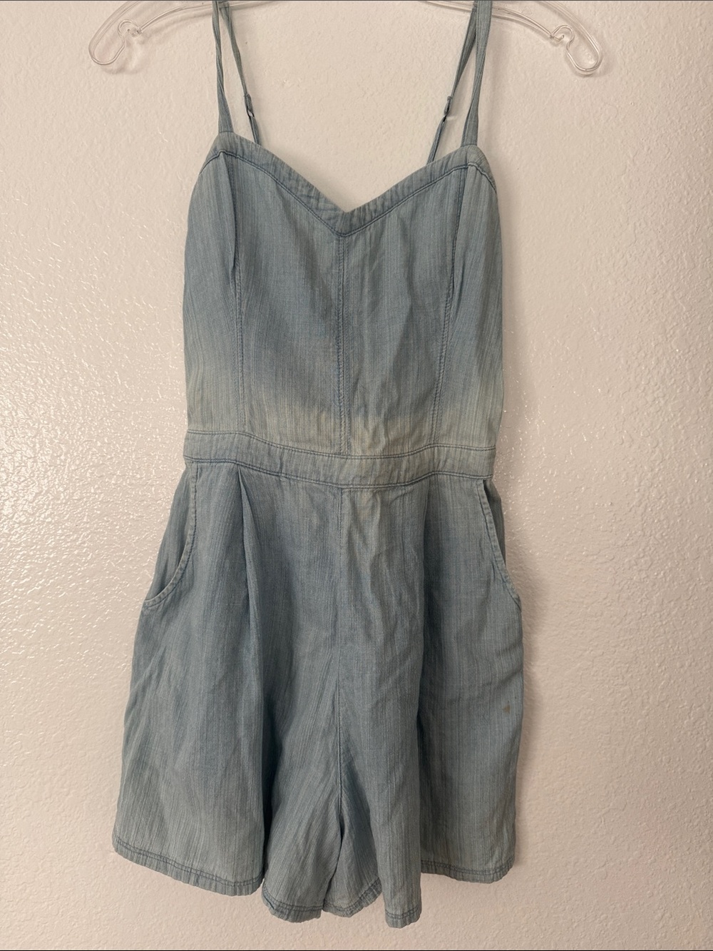 3/10 Hollister Light Blue Denim One-Piece Romper